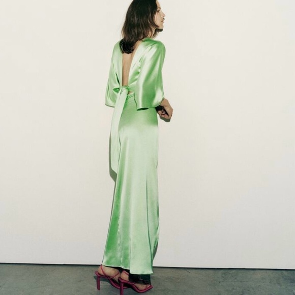 ZARA SATIN EFFECT MIDI SKIRT M - Picture 5 of 11